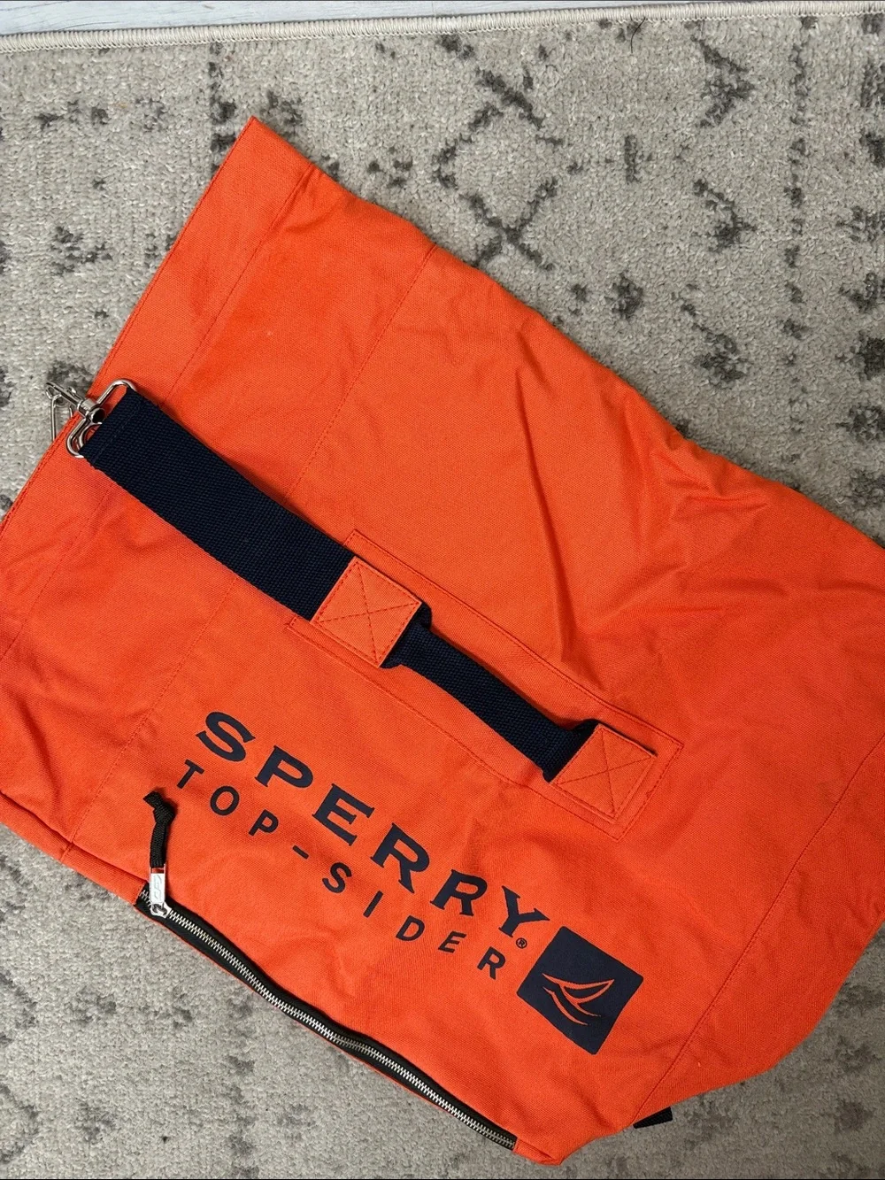 NWT Sperry Top-Sider Orange Canvas Duffle-bag